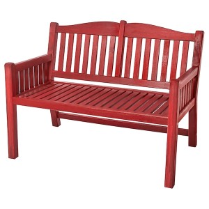 IKEA PÄRONHOLMEN bench with backrest, outdoor, red, Ikea Outlet | 3641ZADMG