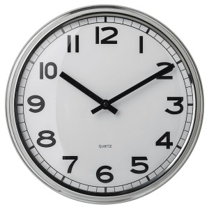 IKEA PUGG wall clock, stainless steel, 12 ½ in, Ikea Outlet | 6091AVPWU