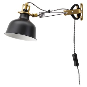 IKEA RANARP wall/clamp spotlight with LED bulb Black, Ikea Outlet | 8463ZTEXM