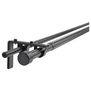 IKEA RÄCKA / HUGAD double curtain rod combination, 82 5/8-151 5/8 in Black, Ikea Outlet | 4289YFHXS