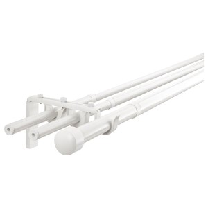 IKEA RÄCKA / HUGAD triple curtain rod combination, 82 5/8-151 5/8 in White, Ikea Outlet | 5382GXNEB