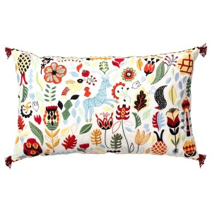 IKEA RÖDARV cushion, multicolor, 16x26 in, Ikea Outlet | 9317UKWSV