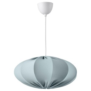 IKEA REGNSKUR / HEMMA pendant lamp, turquoise/white, 20 in, Ikea Outlet | 1769EXNWZ