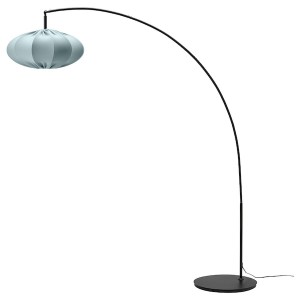 IKEA REGNSKUR / SKAFTET floor lamp, arched, turquoise/black, Ikea Outlet | 3257OYNFR