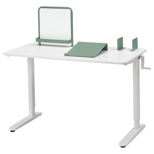 IKEA RELATERA desk combination sit/stand, 46 1/8x23 5/8 in White / Light Gray / Green, Ikea Outlet | 6371MPYZL
