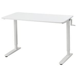 IKEA RELATERA desk sit/stand, white, 46 1/8x23 5/8 in, Ikea Outlet | 2594EJISA