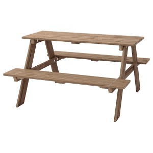 IKEA RESÖ children's picnic table, light brown stained, Ikea Outlet | 0639QMYXV