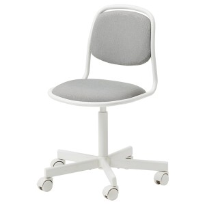 IKEA ÖRFJÄLL child's desk chair White / Vissle Light Gray, Ikea Outlet | 8079LHAKM