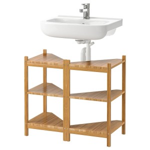 IKEA RÅGRUND / BJÖRKÅN sink shelf/corner shelf, bamboo, Ikea Outlet | 5168JCPTD