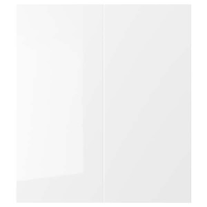 IKEA RINGHULT 2-p door/corner base cabinet set, high gloss white, 13x30 in, Ikea Outlet | 2174FONXD