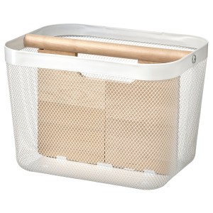 IKEA RISATORP basket with compartments, white, 13x9 ½x9 in, Ikea Outlet | 1735NPECV