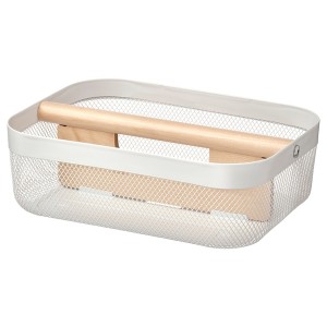 IKEA RISATORP basket with compartments, white, 13x9 ½x4 ¼ in, Ikea Outlet | 4361AYGQU