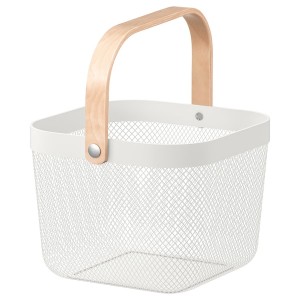 IKEA RISATORP wire basket, 9 ¾x10 ¼x7 in White, Ikea Outlet | 3590ASECW