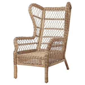 IKEA RISHOLMEN wing chair, in/outdoor, brown, Ikea Outlet | 6327VFWIO