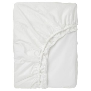 IKEA RÖNNVECKMAL fitted sheet, King White, Ikea Outlet | 7915RTZNG