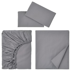 IKEA RÖNNVECKMAL sheet set, Full/Double Gray, Ikea Outlet | 9432FWAUR