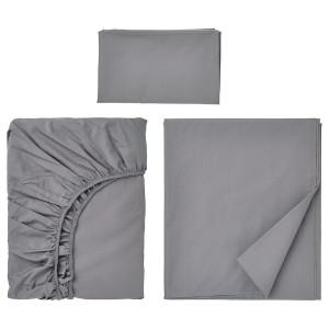 IKEA RÖNNVECKMAL sheet set, Twin Gray, Ikea Outlet | 1708ABHFK