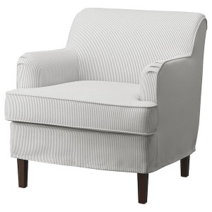 IKEA ROCKSJÖN cover for armchair Klovsta Gray / White, Ikea Outlet | 8617YUOMS