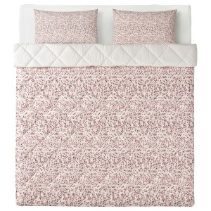 IKEA ROSENIBERIS comforter and pillowcase(s), Full/Queen Pink Floral Pattern, Ikea Outlet | 9254LUMFC