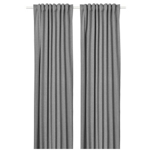 IKEA ROSENMANDEL black-out curtains, 1 pair, 53x84 in Gray, Ikea Outlet | 5860AGFCK