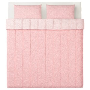 IKEA ROSENMYRTEN comforter and pillowcase(s), Full/Queen Pink Floral Pattern, Ikea Outlet | 9648XWUEF