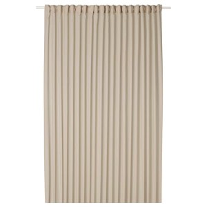IKEA ROSENROBINIA sheer curtain, 1 piece, 118x98 in Beige, Ikea Outlet | 4160BODQM