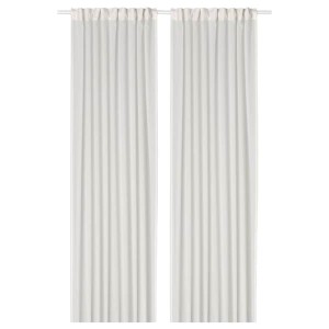 IKEA ROSENROBINIA sheer curtains, 1 pair, 57x98 in White, Ikea Outlet | 2485MCWFH