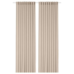 IKEA ROSENROBINIA sheer curtains, 1 pair, 57x84 in Beige, Ikea Outlet | 9261JAYEL