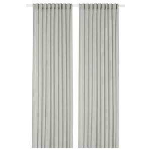 IKEA ROSENROBINIA sheer curtains, 1 pair, 57x84 in Light Gray, Ikea Outlet | 1527ZUJVT
