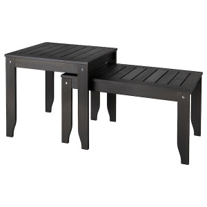 IKEA ÖRSKÄR nesting tables, set of 2, indoor/outdoor dark gray, Ikea Outlet | 1539ZQHXC