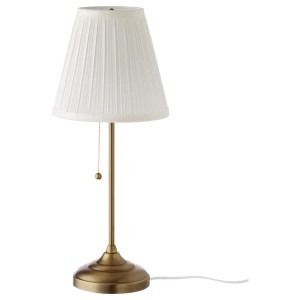 IKEA ÅRSTID Table lamp with LED bulb, brass, white, Ikea Outlet | 0953CENVD