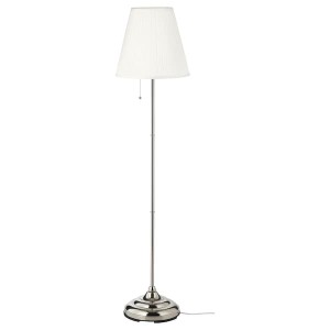 IKEA ÅRSTID floor lamp Nickel Plated / White, Ikea Outlet | 2780EBRGU