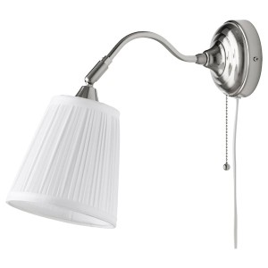 IKEA ÅRSTID wall lamp, nickel plated/white, Ikea Outlet | 1530RGDZL