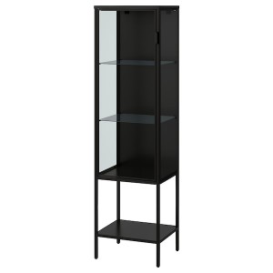 IKEA RUDSTA glass-door cabinet, 16 1/2x14 5/8x61 in Anthracite, Ikea Outlet | 1704HIYDV
