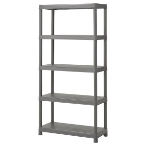 IKEA RUNMARÖ shelf unit, dark gray indoor/outdoor, 35 3/8x15 3/4x71 5/8 in, Ikea Outlet | 8594JMWBT