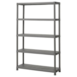 IKEA RUNMARÖ shelf unit, dark gray indoor/outdoor, 47 1/4x15 3/4x74 in, Ikea Outlet | 4759EJHCI