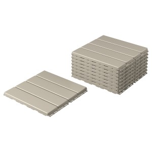 IKEA RUNNEN decking, outdoor, 9 sq feet Beige, Ikea Outlet | 5731HJMOQ