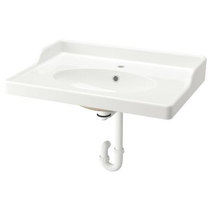 IKEA RUTSJÖN sink with water trap, 31 3/8x21 7/8 in White, Ikea Outlet | 1249MLNJQ