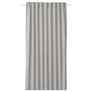 IKEA RYSSBRÄKEN room darkening curtain, 1 piece, light gray, 55x98 in, Ikea Outlet | 3140LYAFB