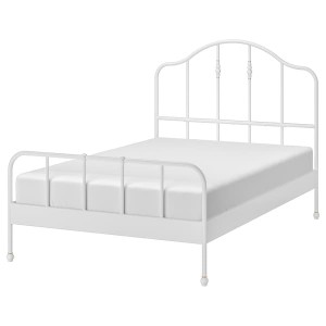 IKEA SAGSTUA bed frame, Full White / Luröy, Ikea Outlet | 9652XQWIT