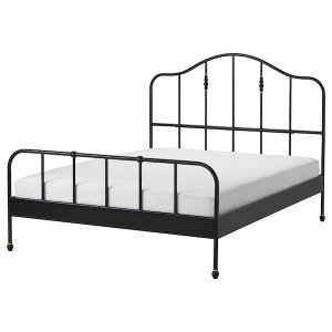 IKEA SAGSTUA bed frame, Queen Black / Luröy, Ikea Outlet | 9248YTCSK