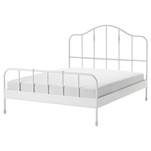 IKEA SAGSTUA bed frame, Queen White, Ikea Outlet | 4329EZINV