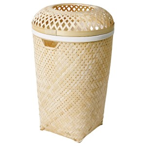 IKEA SALUDING laundry basket, handmade bamboo, 13 gallon, Ikea Outlet | 0613XOQYR