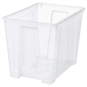 IKEA SAMLA box, clear, 22x15 ¼x16 ½ in/17 gallon, Ikea Outlet | 6174VEUZH