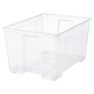 IKEA SAMLA box, clear, 30 ¾x22x17 in/34 gallon, Ikea Outlet | 4086OREPF