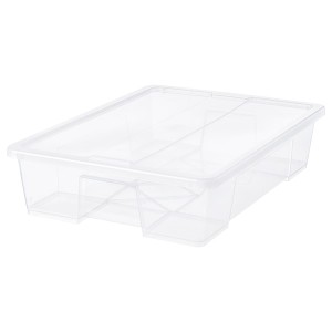 IKEA SAMLA box with lid, clear, 31x22 ½x7 in/15 gallon, Ikea Outlet | 8425SXEZY