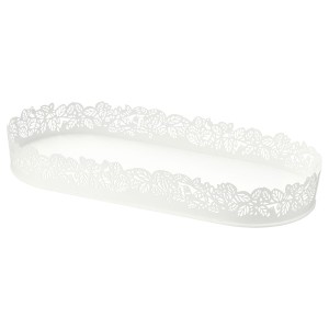 IKEA SAMVERKA candle dish, oval white, 13 ¾x6 in, Ikea Outlet | 1594JMLXH