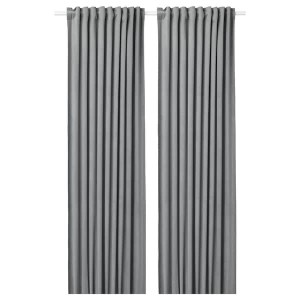 IKEA SANDSVINGEL curtains, 1 pair, gray, 53x98 in, Ikea Outlet | 5027ADXLZ