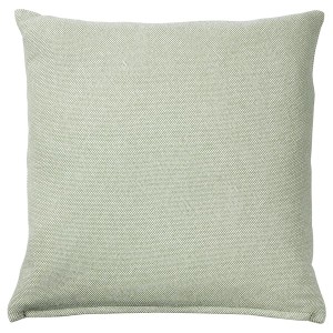 IKEA SANDTRAV cushion, gray-green/white, 18x18 in Gray / Green / White, Ikea Outlet | 8690DINFP