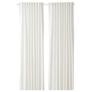 IKEA SANELA curtains, 1 pair, white, 55x98 in, Ikea Outlet | 9723OHVFU